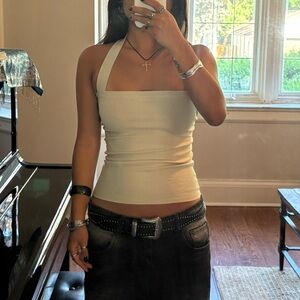 Handmade Beige Halter Top